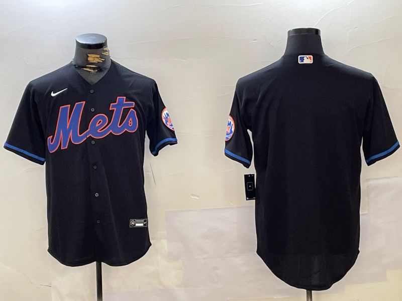 Men New York Mets Blank Black Game 2024 Nike MLB Jersey style 2